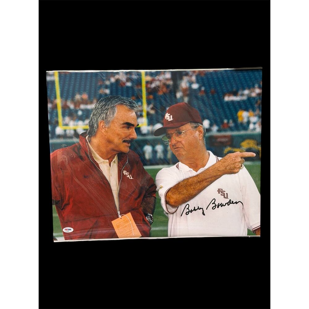 Bobby Bowden Signed 20x16 Photo With Burt Reynolds